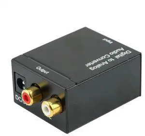 For Digital Optical SPDIF Coax to Analog RCA Audio Converter Adapter with Fiber Cable