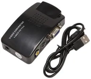 For AV to VGA Adapter RCA VGA Converter PC RCA Composite S-Video AV Input to PC VGA LCD Output Converter Box