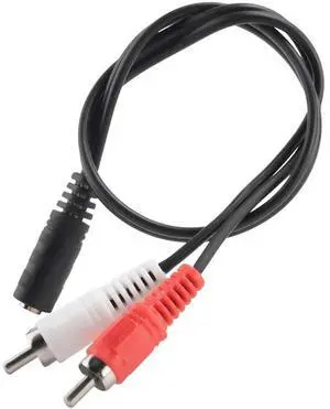 For 3.5 mm stereo female 2 RCA male AV cable auxiliary audio adapter wire