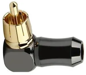 For 1Pcs RCA Connector Audio Plug Male 90 De Right Angle Elbow Speaker Terminal Conector for Soldering Video Cable