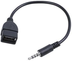 For USB jack, AUX, 3.5 mm jack for audio data charging cable black