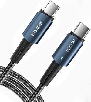 USB C to USB C Cable (3.3ft 100W, 1-Pack), Type C Charging Cable Fast Charge for MacBook Pro 2020, iPad Pro 2020, iPad Air 4, Samsung Galaxy S21, Pixel, Switch, LG, and More - Blue