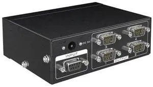 For MT-RS104 Active Serial RS232 Splitter 1 to 4 RS232 Bi-Direction er Splitter 4 to 1 with Power Adapter-EU Plug