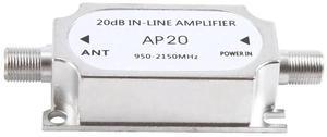 For AP20 20DB In-Line Amplifier 950-2150MHZ Signal Booster for Antenna Cable Run Channel Strength