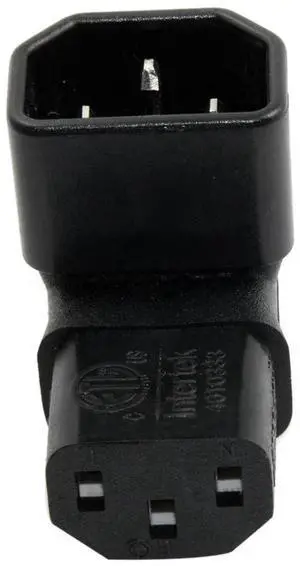 For IEC Male C14 to Up Right Angled 90 De IEC Female C13 Power Extension Adapter