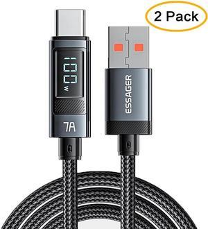 7A 100W USB A to USB C Cable Fast Charger, Nylon Braided Type-C Charging Cable for lPad Air/lPad Pro, MacBook Pro, Samsung Galaxy S21/S10/S9/Plus (1-Pack, 3.3ft)