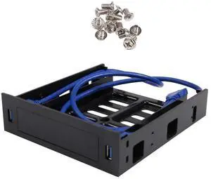 For 2 X USB 3.0 Front Panel with 3.5Inch Device/HDD or 2.5Inch SSD/HDD to 5.25 Floppy to Optical Drive Bay Tray Bracket