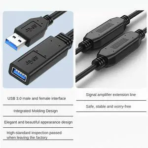 For USB 3.0 Extension Cable Male to Female Active Extension Cable USB Repeater with Signal Booster 49.2 Feet/15 Meter