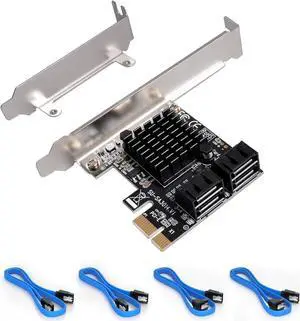 PCIE 1X SATA Card 4 Ports,with Low Profile Bracket, PCIE to SATA 3.0 6 Gbps Controller, PCIE to SATA Expansion Card,SATA Controller PCIE Card