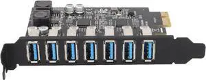 7 Ports Superspeed 5Gbps USB 3.0 PCI Express Expansion Card for Windows 11, 10, 8.x, 7, Vista, XP Desktop PCs, Built in Self-Powered Technology, No Need Additional Power Supply