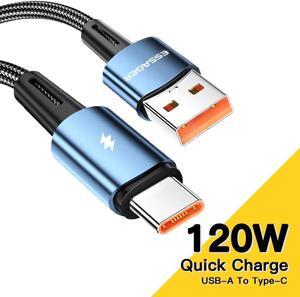 6A 120W USB A to USB C Cable ,Type A to Type C Cable, USB-C Fast Charging Cable Compatible with MacBook Air/Pro, iPad Pro 12.9/11/Air/Mini, Samsung Galaxy (1-Pack, 3.3ft)