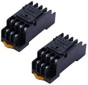 For 2PCS PYF14A DIN Rail Power Relay Socket Base 14 Pin for MY4NJ HH54P MY4