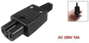 For Black IEC320 C15 Female Outlet Socket Power Adapter Connector AC 250V 10A