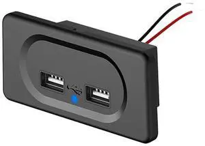 For 4.8A Dual-USB Car Charger Socket 12V 24V for Motorcycle Auto Truck ATV Boat RV Bus Power-Adapter Outlet LED Light