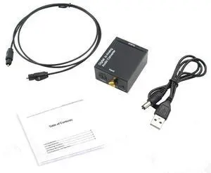 For Optical Coaxial Digital to Analog Audio Converter Adapter RCA L/R 3.5mm