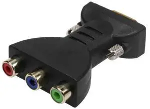 For 3 RCA RGB Female to HD 15-Pin VGA Style Component Video Jack Adapter Conventer