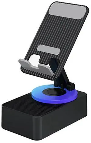 For 3-In-1 Mobile Phone Holder, Audio Power Bank, Call Speaker, Multi-Function Foldable Rotating Desktop,Black