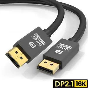 DisplayPort Cable 3.3FT, Ultra Slim & Thin 8K 4K Display Port 2.1 Cable(DP Cable) Support 8K@60Hz, 4K@144Hz/120Hz 40Gbps HDR1 for Laptop,PC,Monitor