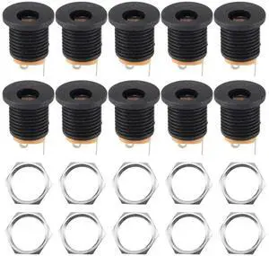 For 10 Pcs 3-terminal Soldering 2.1mm x 5.5mm Female Power Jack DC Socket