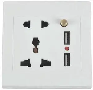 For 2.1A Dual USB Wall Charger Socket Adapter Universial Power Outlet Panel wite