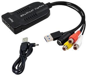 For USB Video Capture Card VHS/HD/Hi8/DVD to Digital Converter HD/RCA/S-Video to USB2.0 Audio Video Record Capture Device