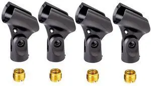 For 4 Pieces U Microphone Clip Holder with 5/8 Inch Male to 3/8 Inch Female Nut Adapters