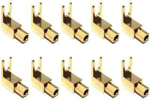 For Right Angle Spade Fork & Binding Post - 4mm Plug Socket - Spade Fork Connector for Speaker & Power & Amp(10 Pack)