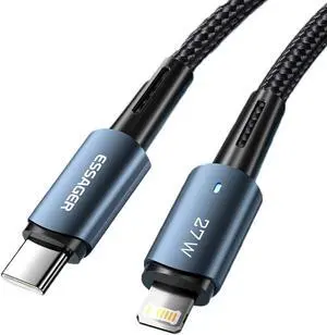 [1-Pack 3.3ft] USB C to Lightning Cable,27W PD 3A Fast Charging Type C to Lightning Cable, Nylon Braided [Apple MFi Certified] for iPhone 14 13 Pro 12 Pro Max 12 11 X, AirPods Pro