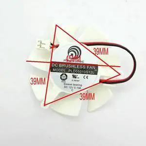 FOR for PLD05010S12L DC12V 0.10A 2Lines Diameter 45mm Pitch 39MM White Graphics Video Card Cooling Fan