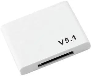 For 30 Pin 5.1 Audio Receiver A2DP Music Mini Wireless Adapter for 30Pin Jack Analog Speaker White