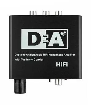 For 192KHz Digital Optical Coaxial to Analog RCA 3.5mm Audio Hifi Converter with Spdif