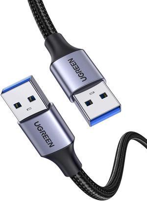 USB 3.0 A to A Cable USB to USB Cable Type A Male to Male USB 3.0 Cable Nylon Braided Cord for Data Transfer Hard Drive Enclosures Printers Modems Cameras 6FT