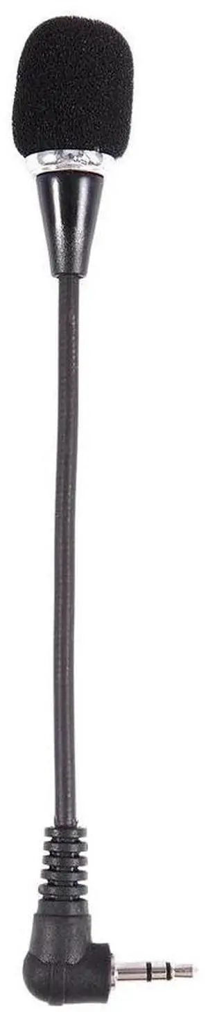 For Flexible 3.5mm Jack Mini Microphone Mic For PC Laptop Desktop Skype Yahoo Black