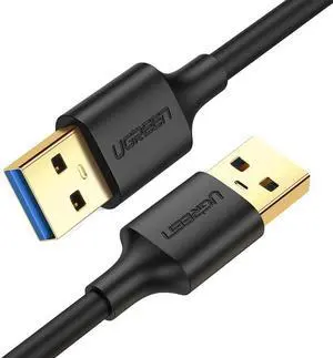 USB to USB Cable, USB 3.0 Male to Male Type A to Type A Cable for Data Transfer Compatible with Hard Drive, Laptop, DVD Player, TV, USB 3.0 Hub, Monitor, Camera, Set Up Box and More 1.5FT