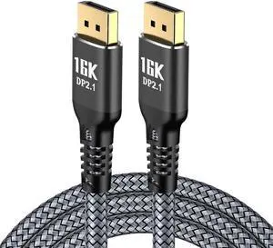 16K Displayport Cable 2.1, [VESA Certified] DP 2.1 Cable [16K@60Hz,8K@120Hz,4K@240Hz], Display Port 2.1 Cable Support 40Gbps, HDR10, HDCP, DSC 1.2a, for 4090,7900Graphics/PC/TV/Monitor, 3.3FT