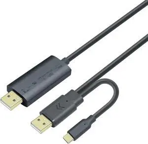 DTech Computer to Computer USB Cable 6ft PC to PC Data Transfer Cord USB-C USB-A Windows 11 10 8 7 Vista XP MAC for USB 2.0 High Speed Easy File Sync Software Included
