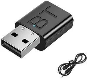 For 5.0 Receiver Mini 3.5MM Jack AUX Audio Wireless Adapter LED Indicator 2In1 Car Kit USB Adapter