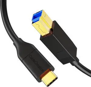 USB C to USB B 3.1 Cable 10FT, USB B to USB C, USB Type B to USB C Cable 10Gbps Compatible with Thunderbolt 3 Host MacBook, External Hard Drive Black,Docking Station,Scanner 10 ft.