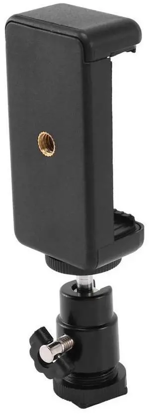 For 2 In 1 Mobile Phone Clip Holder 360 Ball Head Hot Shoe Adapter Mount Fit For Dslr Slr