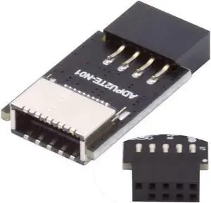 USB 2.0 9Pin Male to USB 3.1 Type E Key-A Female Front Panel Socket to 9Pin Mainboard Header Extension Adapter