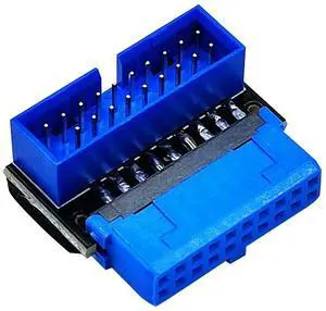 For USB Header Adapter USB3.2 GEN1 19Pin/20Pin Socket 90 De Steering Elbow Converter DIY Desktop Motherboard A