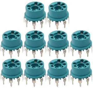 For 7Pin Plastic Vacuum Tube Socket Valve Base for B&W 6J1 6Z4 6X4 12AE6 6AT6 6BK6 12AV6 6AQ6 6J5 Hifi Audio AMP 10Pcs Blue