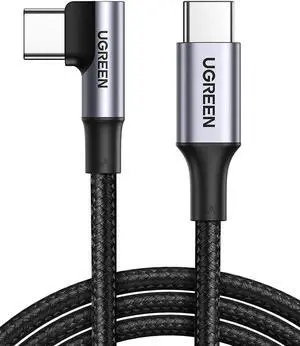 USB C to USB C Cable 100W Fast Charging 6FT - Right Angle 5A Type C PD Nylon Braided Charging Cord Compatible for MacBook Pro Air iPad Pro 2020 Chromebook Galaxy S21 S20 Note 20 Dell XPS Pixel
