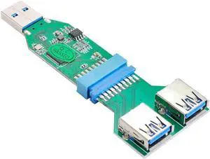 USB 3.0 Type A Male to 20 Pin Female Motherboard Header Hub & 20 Pin Male to Dual USB3.0 Female Adapter