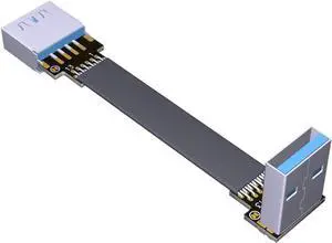 ADT-Link USB 3.0 Cable USB to USB Cable Type A Male to Male Extension Cable Super Speed HDD 90/270 Degree Angle Up/Down Angled (20cm,S2-S4)