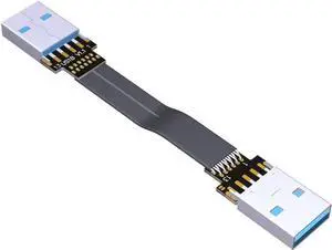 ADT-Link USB 3.0 Cable USB to USB Cable Type A Male to Male Extension Cable Super Speed HDD 90/270 Degree Angle Up/Down Angled (20cm,S1-S1)