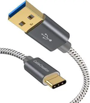 USB C to USB A Cable 3FT, 10Gbps USB C to USB 3.2 USB 3.1 Gen2 USB A to C Data Cable, Android Auto Cable 3A Fast Charge Cord for Type C External SSD MacBook, Galaxy S24+, iPhone 15/16+