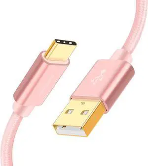 USB C to USB Cable Short 0.8FT  Durable USB C to USB A Short USB C Cable Fast Charging 3A 480Mbps Data USB A to USB C for Power Bank Stylus Pen S21 S20 Pixel GoPro Hero 25cm Rose Gold