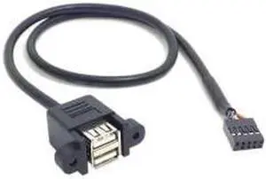9pin USB Header Male to Female Extension Splitter Cable Connector Adapter USB 2.0 Type A Female to 9 Pin Female Header Motherboard Cable Cord