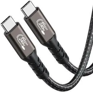 USB4.0 USB C to USB C Cable, USB C 4.0 Gen3 Cable 1.5FT, USB-C Monitor Cable 8K, USB Type C Video Cable, 40Gbps 240W, for Mobile Phone, Notebook, MAC, SSD, Samsung,Switch